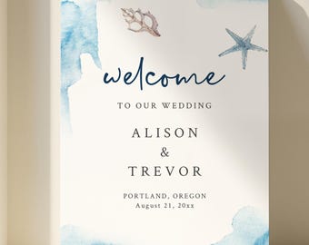 EDITABLE | Ocean Welcome Sign Template, 0012AA