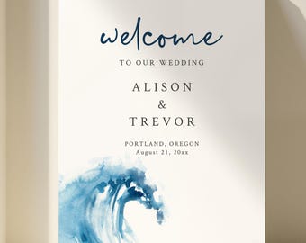 EDITABLE | Ocean Welcome Sign Template, 0012AA