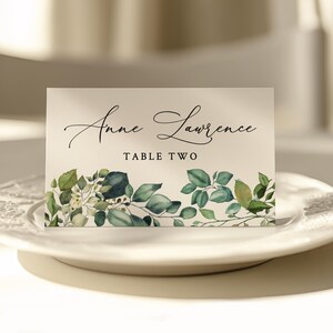 EDITABLE | Eucalyptus Place Card Template, 0006AA