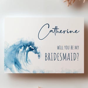EDITABLE | Ocean Bridesmaid Proposal Card Template, 0012AA