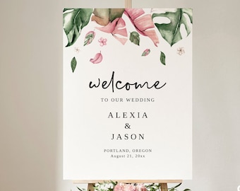 EDITABLE | Tropical Welcome Sign Template, 0003AA