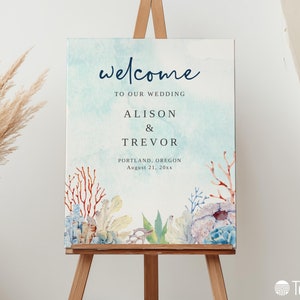 EDITABLE | Coral Welcome Sign Template, 0035AA