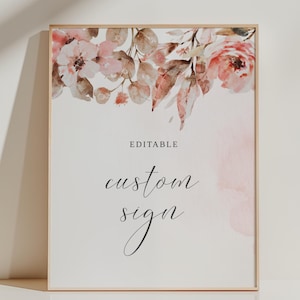 EDITABLE | Floral Custom Sign Template, 0025AA