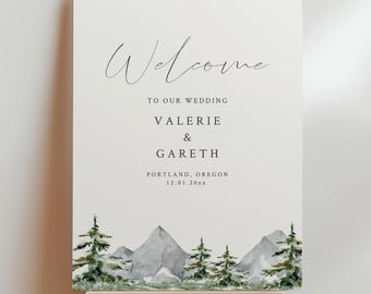 EDITABLE | Mountain Welcome Sign Template, 0018AA