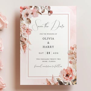 EDITABLE | Floral Save the Date Template, 0025AA