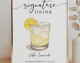 EDITABLE | Vodka Lemonade Bar Sign Template, 0042AA