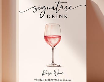EDITABLE | Rose Wine Bar Sign Template, 0042AA