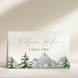 EDITABLE | Mountain Place Card Template, 0018AA
