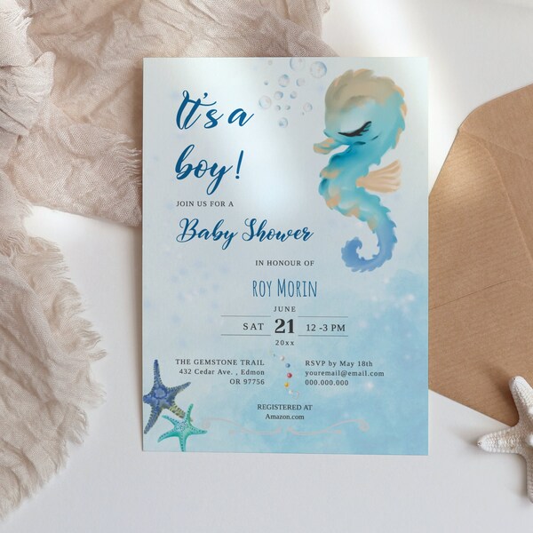 Seahorse Baby Shower Etsy