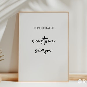 EDITABLE | Minimalist Custom Sign Template, 0001AA