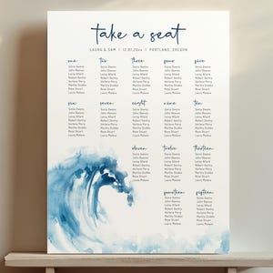 EDITABLE | Ocean Seating Chart Template, Alphabetical and Table Order, 0012AA