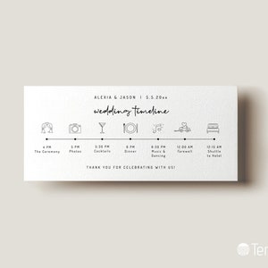 EDITABLE | Minimalist Wedding Timeline Program, 0001AA