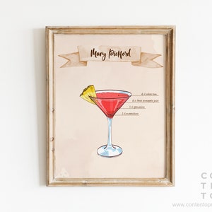 EDITABLE | Mary Pickford Cocktail Sign Template, 0007AA