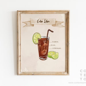 EDITABLE | Cuba Libre Cocktail Sign Template, 0007AA