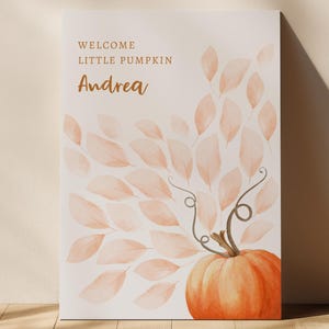 EDITABLE | Pumpkin Baby Shower Guest Book Alternative, Template, 0015AA