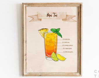 EDITABLE | Mai Tai Cocktail Sign Template, 0007AA