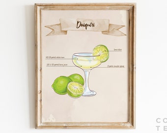 EDITABLE | Daiquiri Cocktail Sign Template, 0007AA