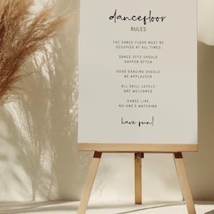 EDITABLE | Dancefloor Rules Sign Template, 0001AA