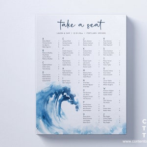 EDITABLE | Ocean Seating Chart Template, Alphabetical and Table Order, 0012AA