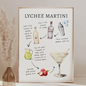 EDITABLE | Lychee Martini Bar Sign Template, 0042AA