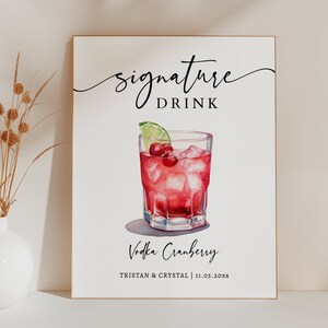 EDITABLE | Vodka Cranberry Bar Sign Template, 0042AA