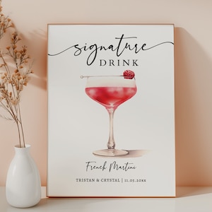 EDITABLE | French Martini Bar Sign Template, 0042AA