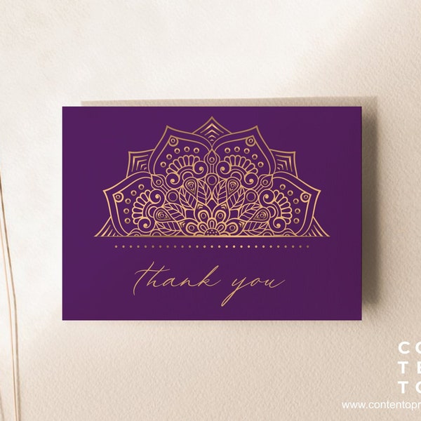 EDITABLE | Mandala Thank You Card Template, 0026AA