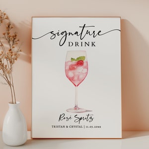 EDITABLE | Rosé Spritz Bar Sign Template, 0042AA