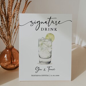 EDITABLE | Gin and Tonic Bar Sign Template, 0042AA