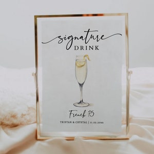 EDITABLE | French 75 Bar Sign Template, 0042AA