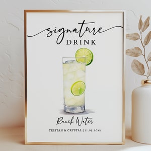 EDITABLE | Ranch Water Bar Sign Template, 0042AA
