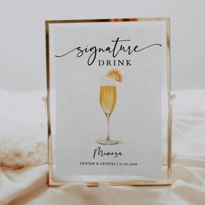 EDITABLE | Mimosa Bar Sign Template, 0042AA