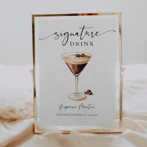 EDITABLE | Espresso Martini Bar Sign Template, 0042AA