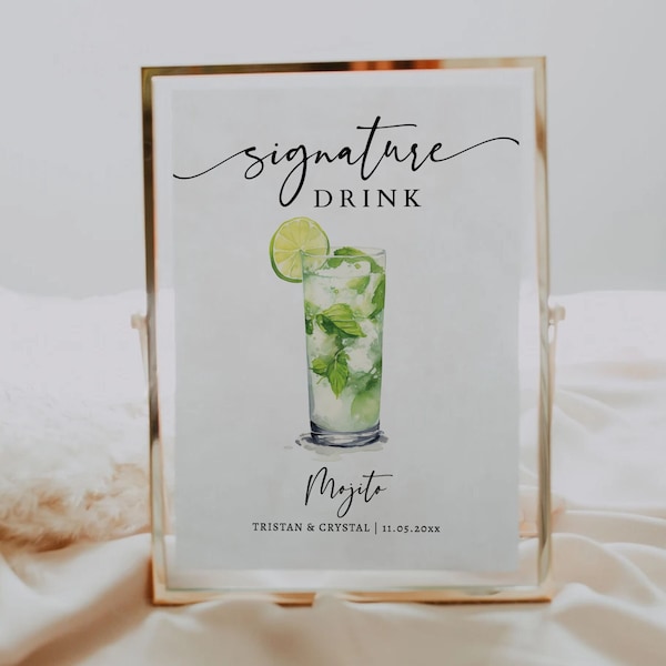 EDITABLE | Mojito Bar Sign Template, 0042AA