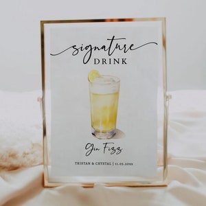 EDITABLE | Gin Fizz Bar Sign Template, 0042AA