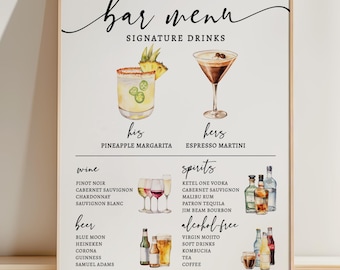 Bar Menu Sign, Editable Template, 0042AA