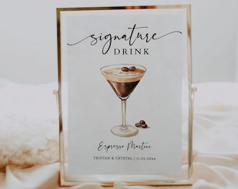EDITABLE | Espresso Martini Bar Sign Template, 0042AA