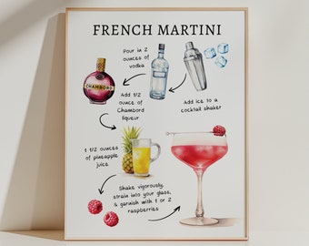 Anslipswar Poster con stampa di cocktail vecchio stile, retro classico cocktail bar carrello tela da parete, immagini vintage alcoliche whisky per decorazione da parete, cucina, casa, bar, carrello