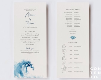 EDITABLE | Ocean Wedding Program Template, 0012AA