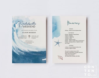 EDITABLE | Ocean Bachelorette Party Itinerary Template, 0012AA