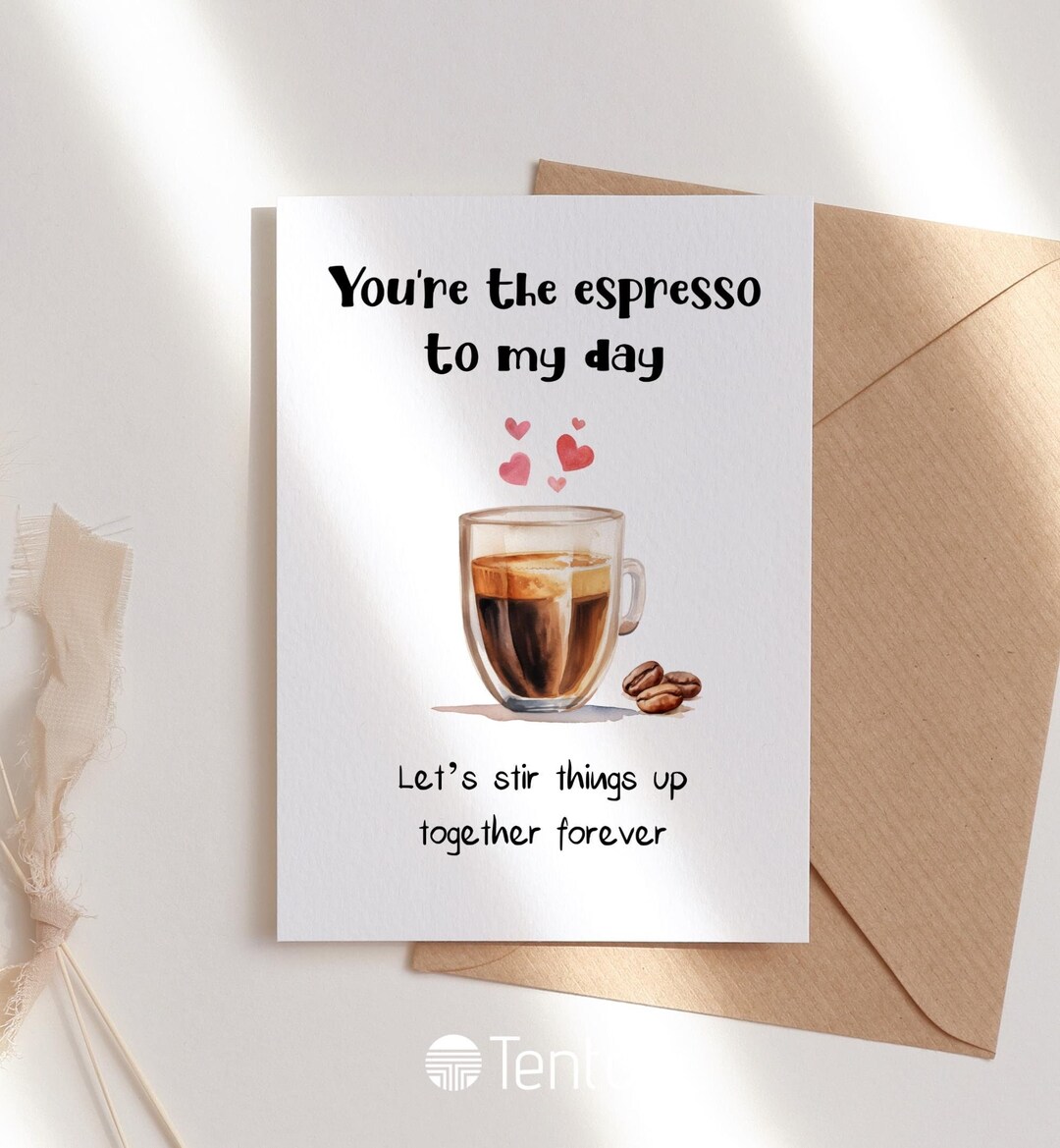 EDITABLE | Espresso Valentine's Day Card Template, 0052AA - Etsy