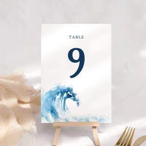 EDITABLE | Ocean Table Number Template, 0012AA