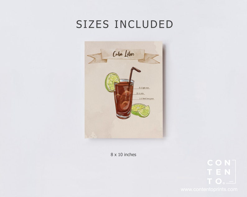 EDITABLE Cuba Libre Cocktail Sign Template, 0007AA image 3