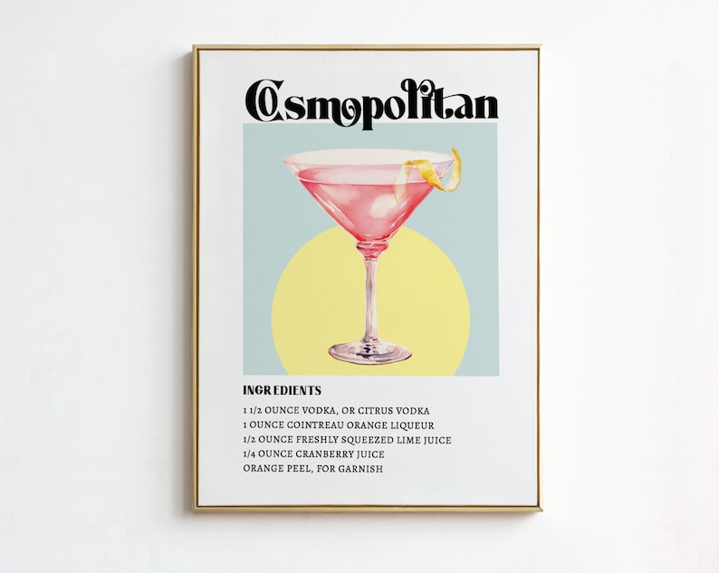 EDITABLE | Cosmopolitan Bar Sign Template, 0042AA - Etsy