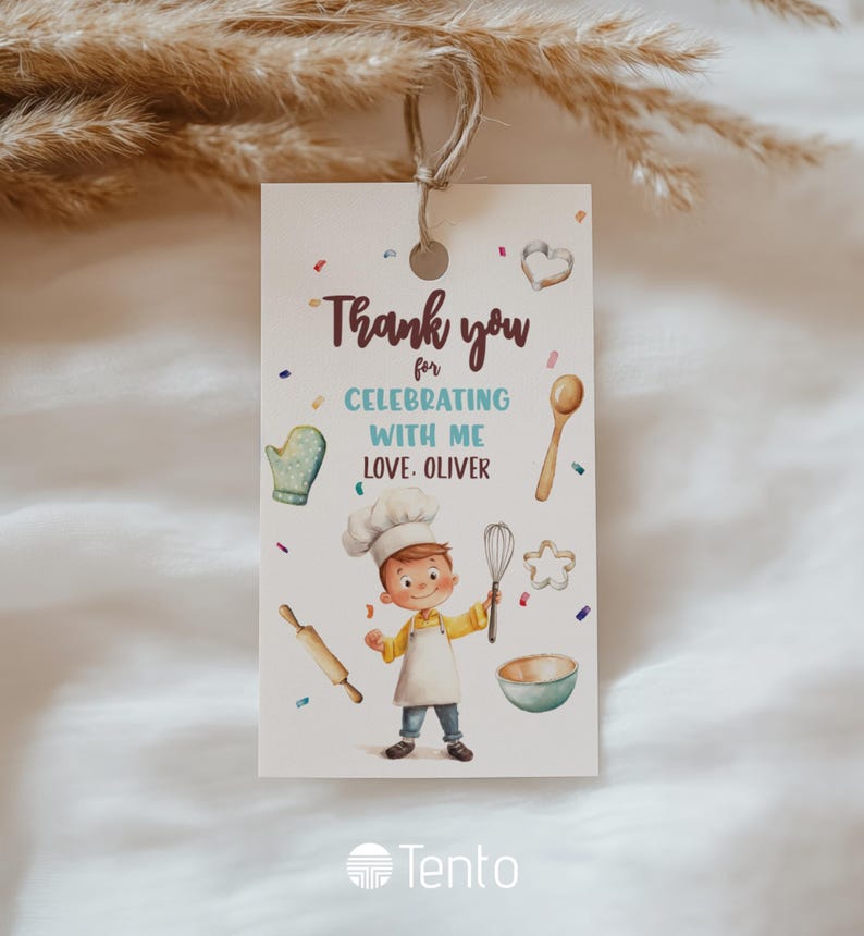 EDITABLE | Baking Favor Tag Template, 0050AA - Etsy
