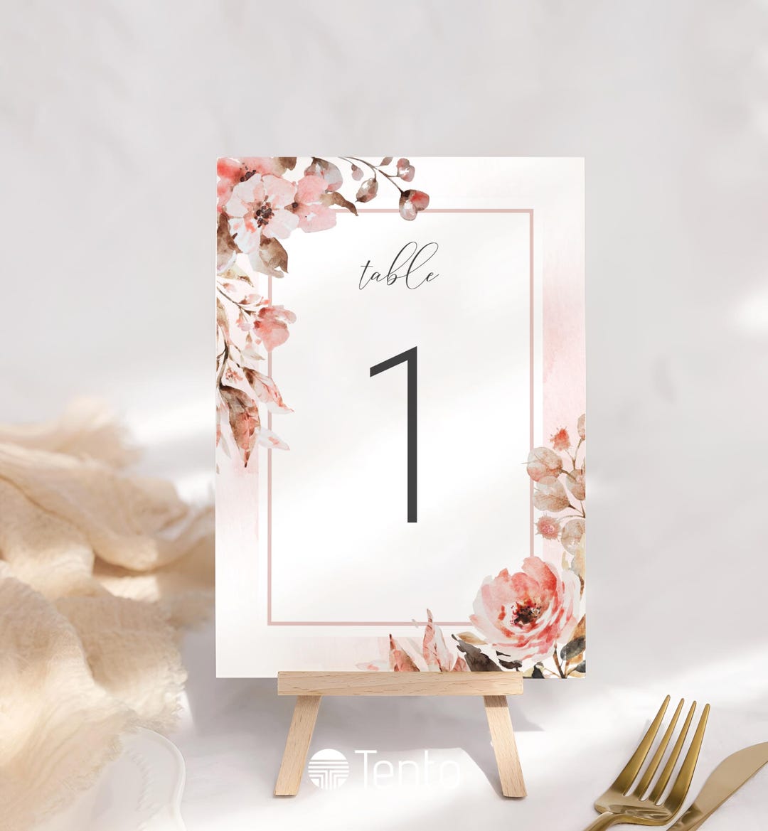 EDITABLE | Floral Table Number Template, 0025AA - Etsy