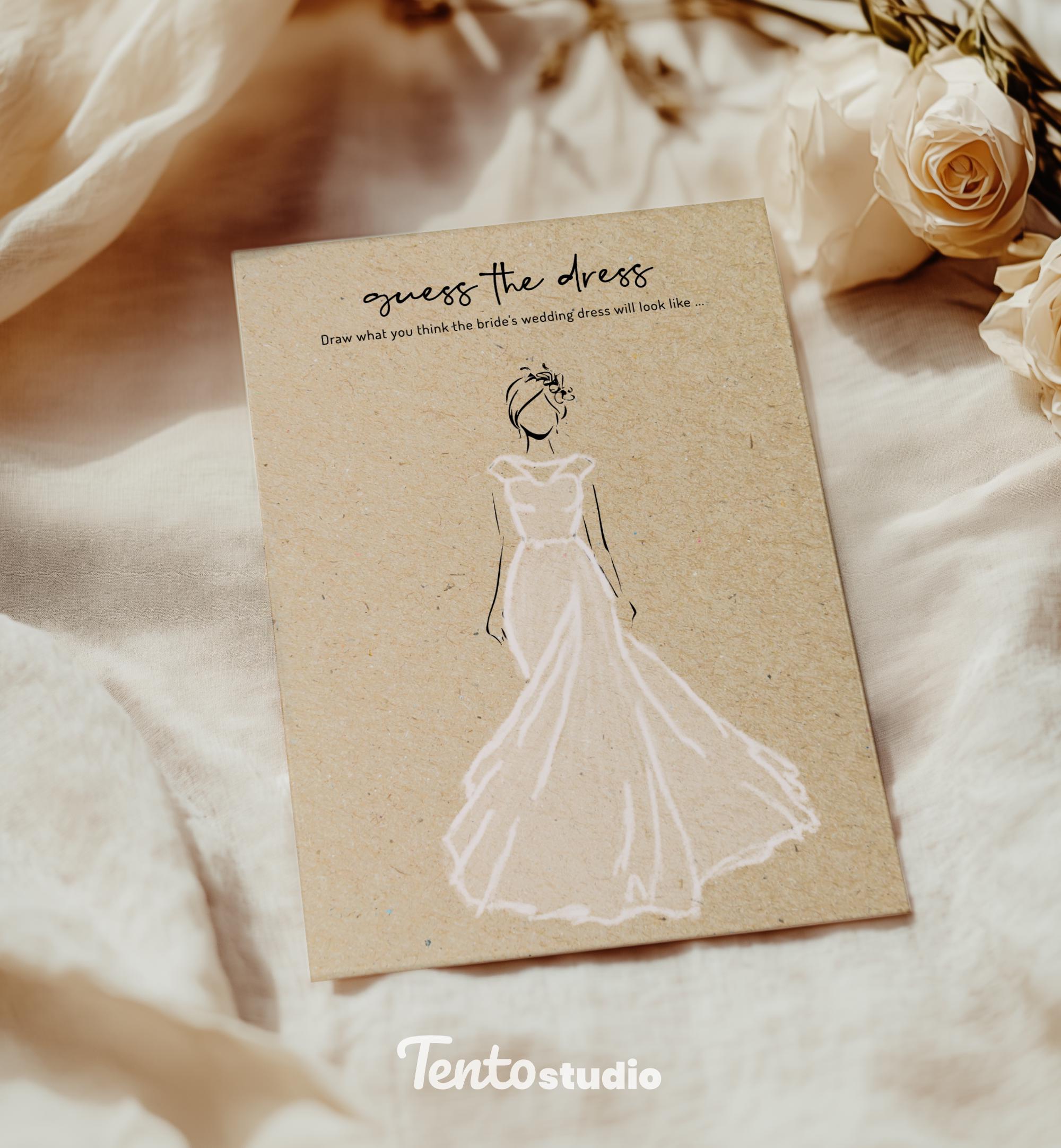 design my own wedding dress game Sketch the Dress Bridal Shower Game