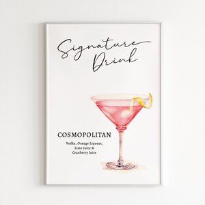 EDITABLE | Cosmopolitan Bar Sign Template, 0042AA - Etsy