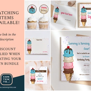 PRINTABLE Ice Cream Cupcake Toppers, 0008AA - Etsy