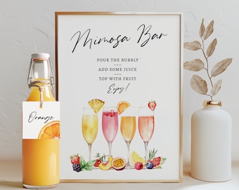 EDITABLE | Mimosa Bar Sign Template, 0042AA